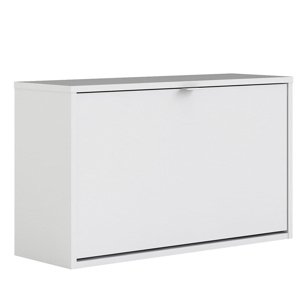 Footwear Shoe cabinet  w. 1 tilting door and 2 layers in White